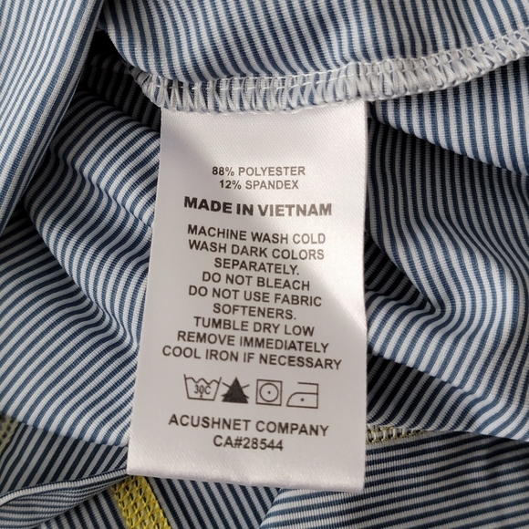 2/$20 Footjoy Athletic Fit Golf Polo Light Blue Stripes sz Small - Picture 6 of 8